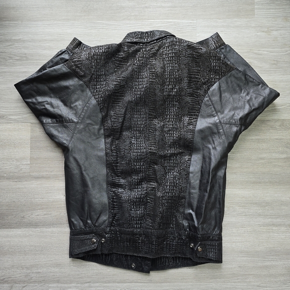 Men's Black Leather Jacket - Picture 3 of 13